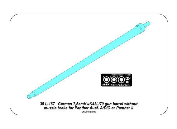 Aber 35L-167 German 7,5cmKwK42L/70 gun barrel without muzzle brake for Panther Ausf. A/D/G or Panther II 1/35 – zdjęcie 8