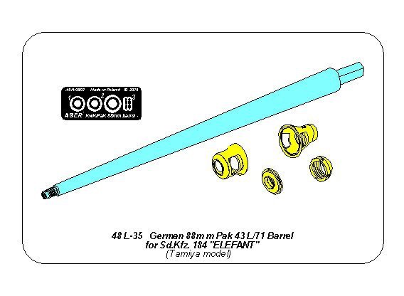 Aber 48L-35 German 88mm Pak 43/2 L/71 barrel for Sd.Kfz.184 Elefant 1/48 – image 2