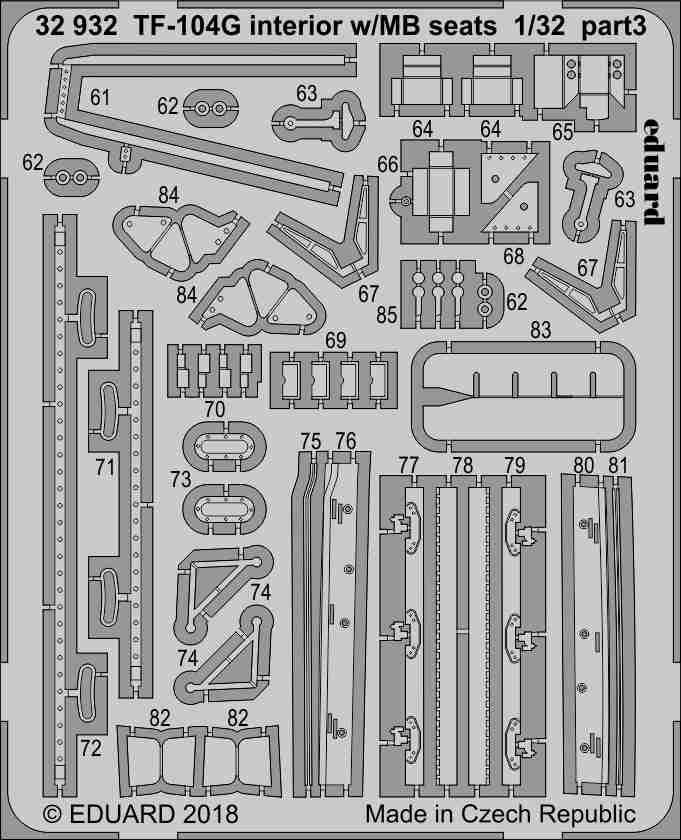 Eduard 32932 TF-104G interior w/ MB seats ITALERI 1/32 – image 3