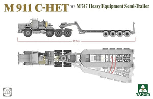 Takom 5024 M911 C-HET w/M747 Heavy Equipment Semi-Trailer 1/72 – zdjęcie 3