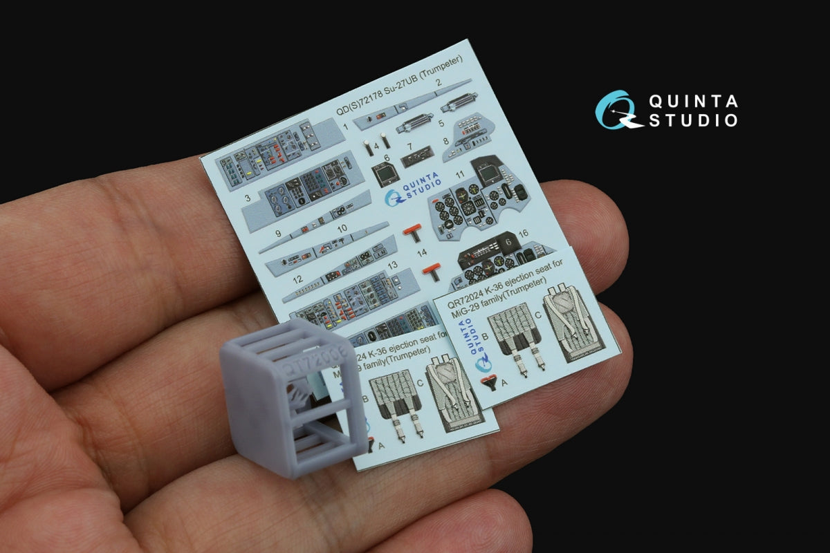 Quinta Studio QD+72180 Su-33 3D-Printed &amp;amp; coloured Interior on decal paper (Trumpeter) (with 3D-printed resin part) 1/72 – zdjęcie 2