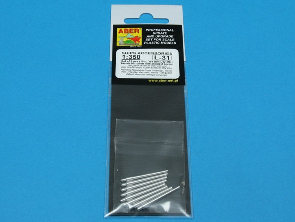 Aber 350L-31 Set of 8 pcs 381mm (15in) L42 Mk.I short barrels for Hood, Repulse, Queen Elisabeth, Vanguard 1/350 – image 5