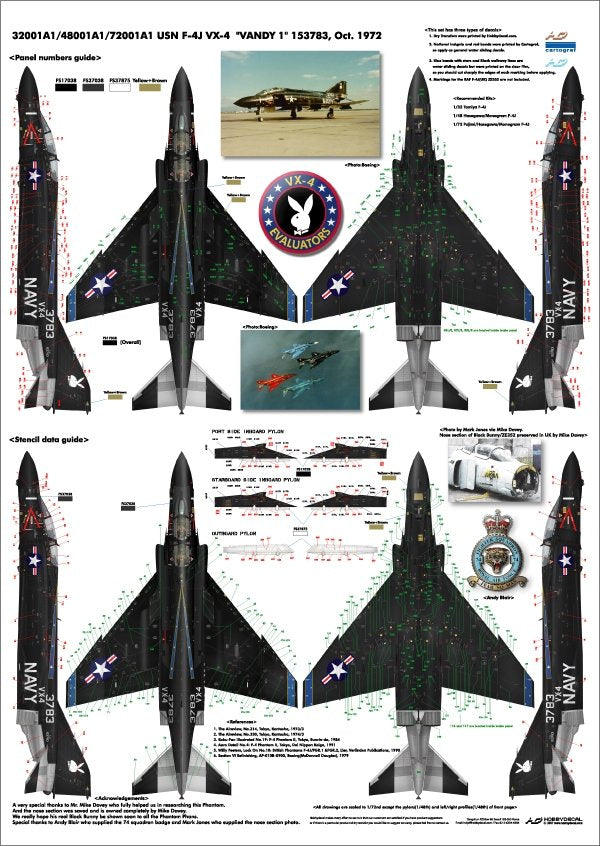 HobbyDecal AL72001V1 F-4J VX-4 Vandy1 Black Bunny October 1972 1/72 – zdjęcie 2