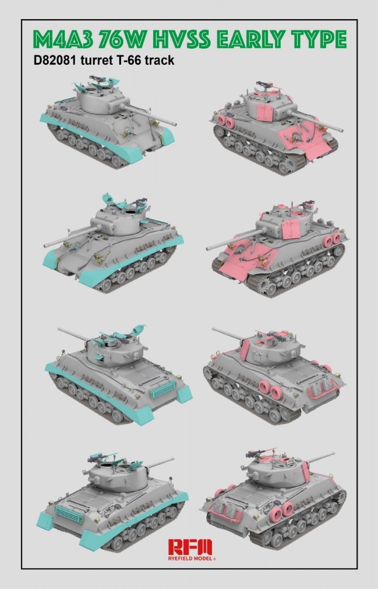 Rye Field Model 5058 M4A3 76W HVSS EARLY TYPE 1/35 – zdjęcie 4