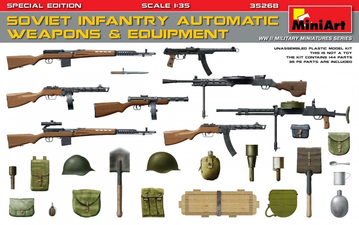 MiniArt 35268 SOVIET INFANTRY AUTOMATIC WEAPONS &amp;amp; EQUIPMENT. SPECIAL EDITION (1/35)