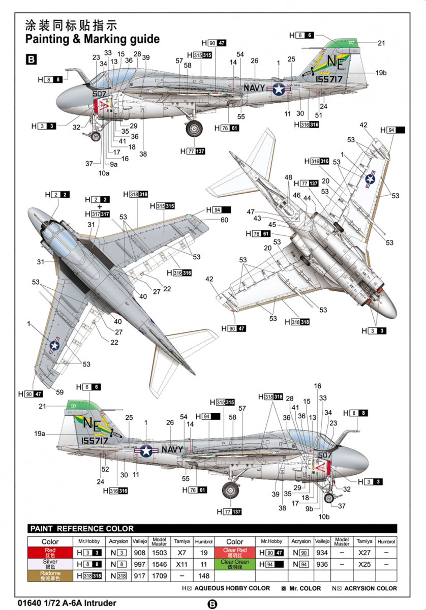 Trumpeter 01640 Grumman A-6A/E Intruder 1/72 – zdjęcie 5