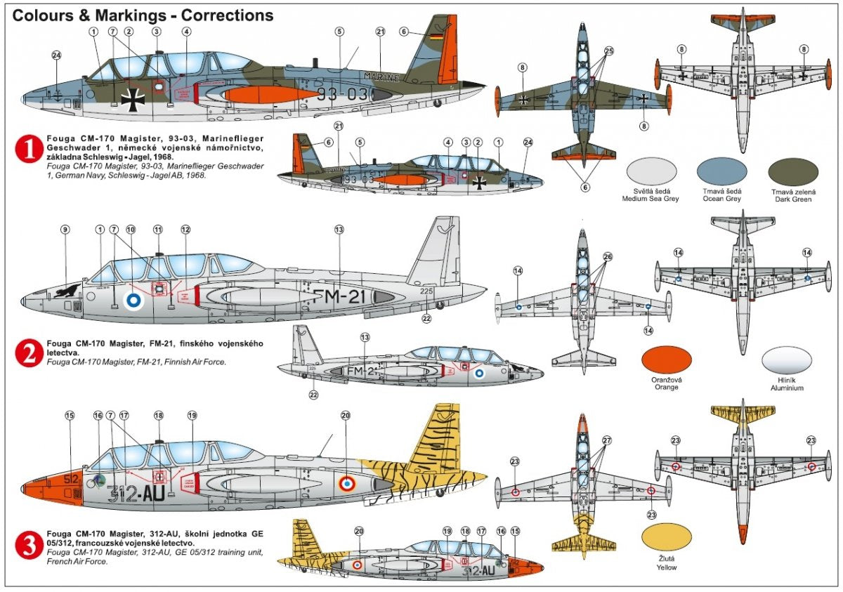 Kovozavody Prostejov KPM0242 Fouga CM-170 Magister &amp;quot;Over Europe&amp;quot; 1/72 – image 2