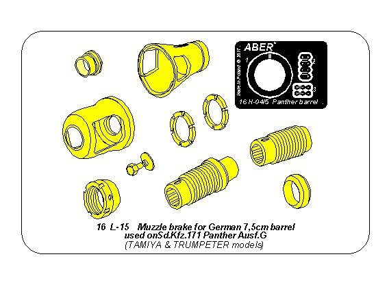 Aber 16L-15 Muzzle brake for German 7.5cm barrel used on Sd.Kfz. 171 Panther, Ausf. G 1/16 – image 6
