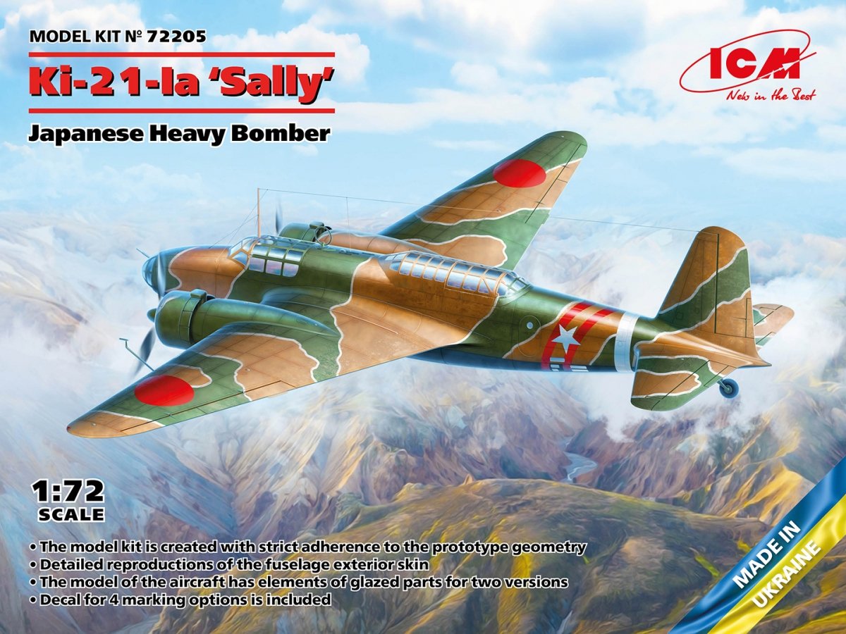 ICM 72205 Ki-21-Ia &amp;#39;Sally&amp;#39; Japanese Heavy Bomber 1/72