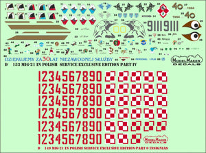 ModelMaker Decals D48153 MiG-21 in Polish service exclusive edition part IV 1/48 – zdjęcie 7