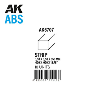 AK Interactive AK6707 STRIPS 0.50 X 0.50 X 350MM – ABS STRIP – 10 UNITS PER BAG – zdjęcie 2