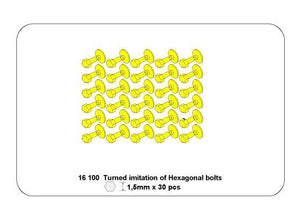 Aber 16100 Turned imitation of Hexagon bolts x30 pcs. 1/16 – immagine 5