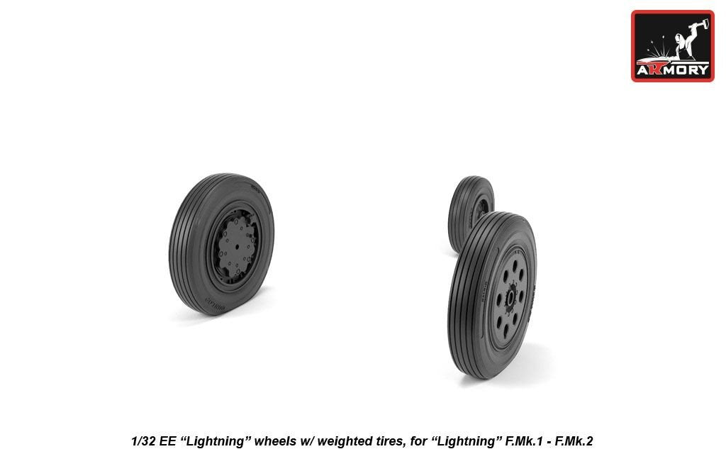 Armory Models AW32401 EE Lightning wheels w/ weighted tires, early 1/32 – image 4