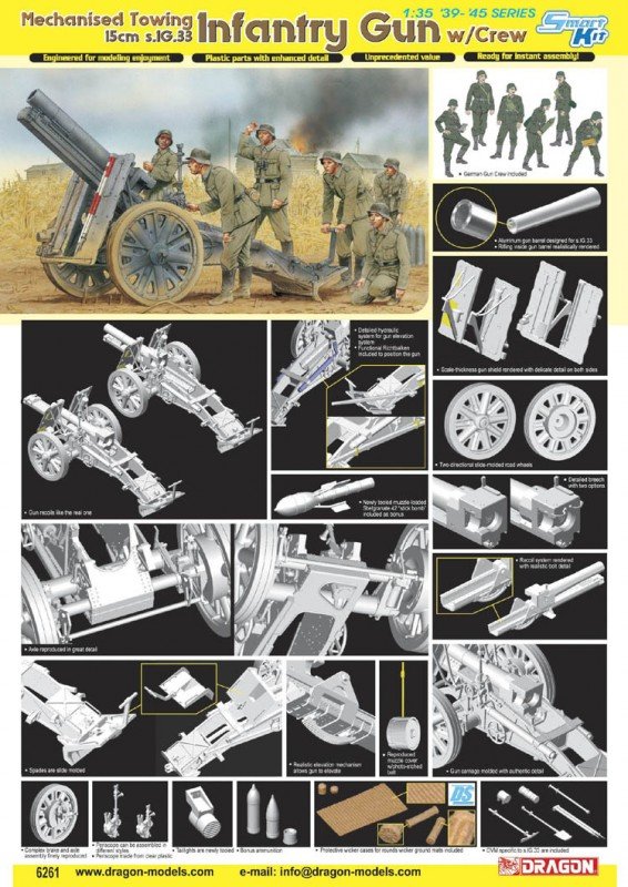 Dragon 6261 15cm Infantry Gun w. Crew 1/35 – zdjęcie 2