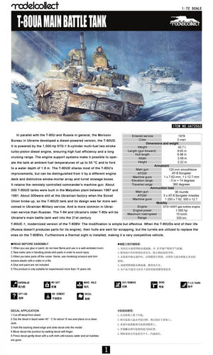 Modelcollect UA72062 Russian T-80UA Main Battle Tank 1/72 – zdjęcie 2