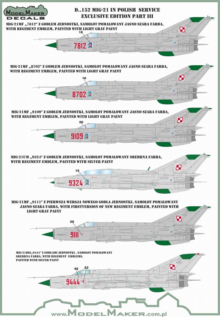 ModelMaker Decals D48152 MiG-21 in Polish service exclusive edition part III 1/48 – image 6
