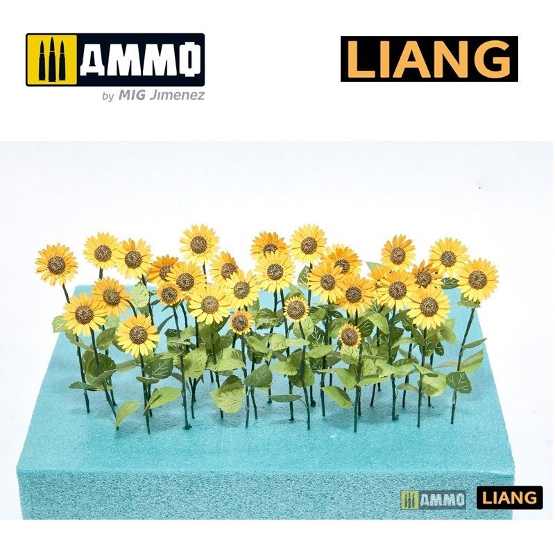 Liang 0101 Paper Sunflowers for Dioramas (laser+ 3D print parts) – zdjęcie 3