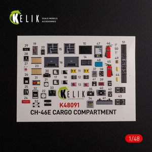KELIK K48091 CH-46E Cargo compartment interior 3D decals for Academy kit 1/48 – zdjęcie 3