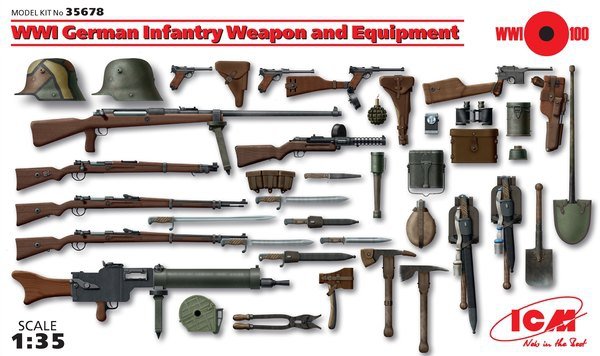 ICM 35678 WWI German Infantry Weapon and Equipment 1/35