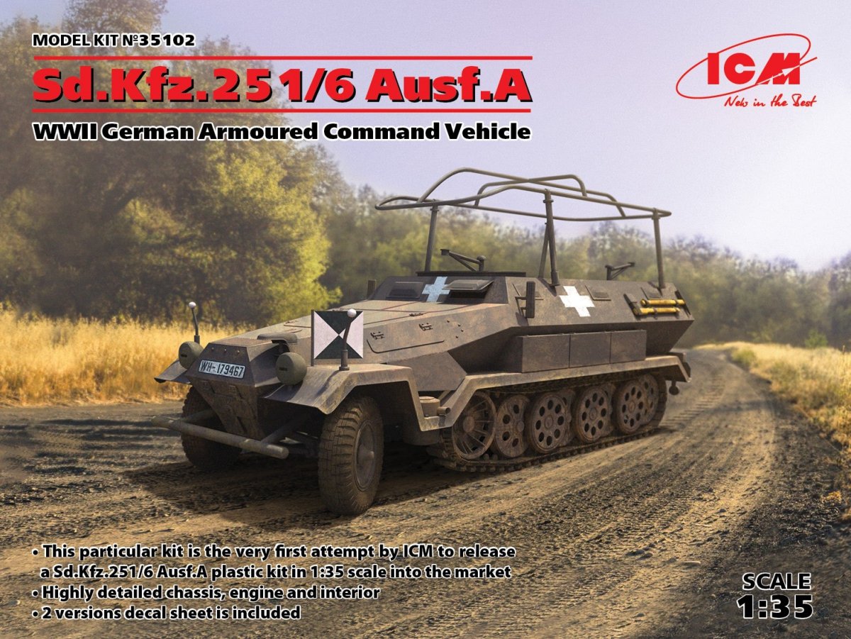 ICM 35102 Sd.Kfz.251/6 Ausf.A, WWII German Armoured Command Vehicle 1/35