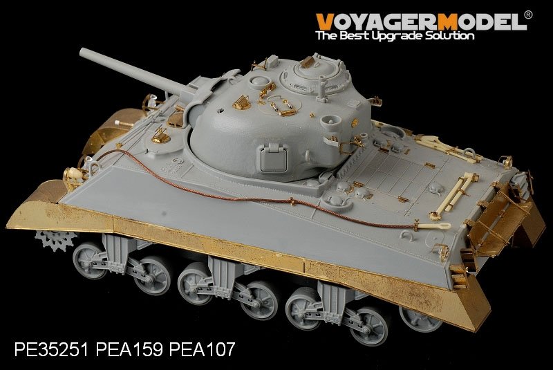 Jupes latérales de réservoir intermédiaire M4A2 USMC de la Seconde Guerre mondiale (version tardive) pour maquette Voyager PEA159 (pour kit DRAGON) 1/35 