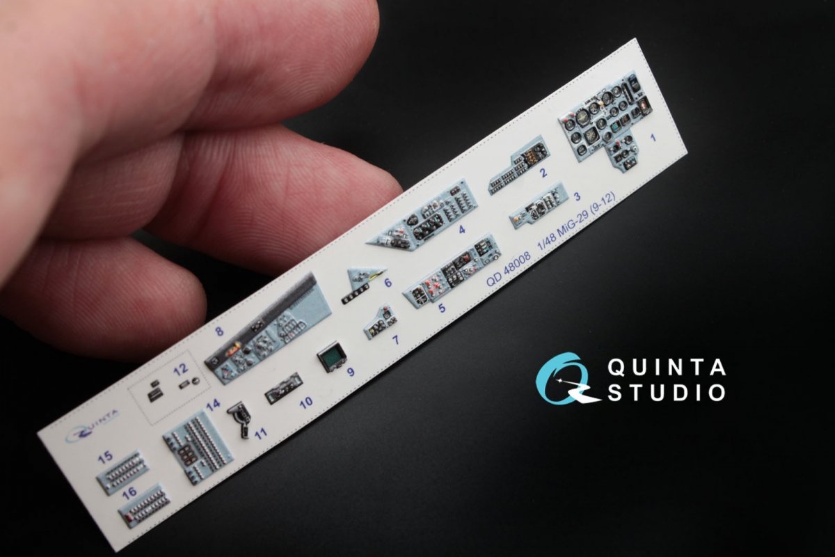 Quinta Studio QD48008 MiG-29 (9-12) 3D-Printed &amp;amp; colored Interior on decal paper (for GWH kits) 1/48 – image 4