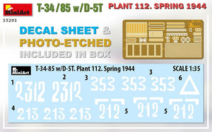 MiniArt 35293 T-34/85 w/D-5T PLANT 112. SPRING 1944 1/35 – zdjęcie 2