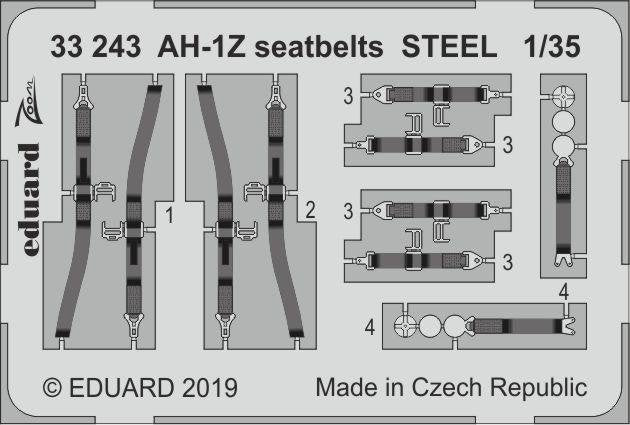 Eduard 33243 AH-1Z seatbelts STEEL ACADEMY 1/35