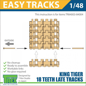 T-Rex Studio TR84004 King Tiger Late 18 Teeth Tracks Mirror Version w/Sprockets 1/48 – zdjęcie 5