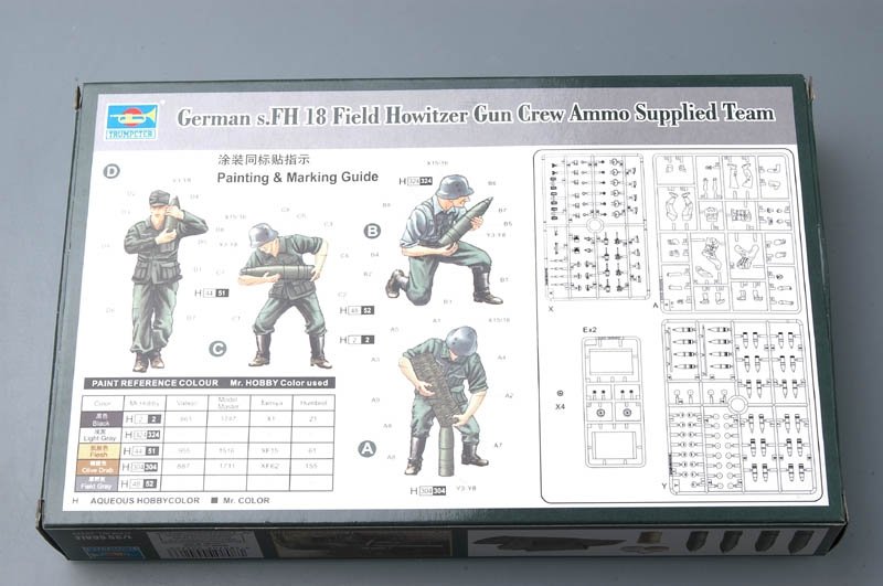 Trumpeter 00426 German s.FH 18 Field Howitzer Gun Crew Ammo Supplied Team 1/35 – image 3