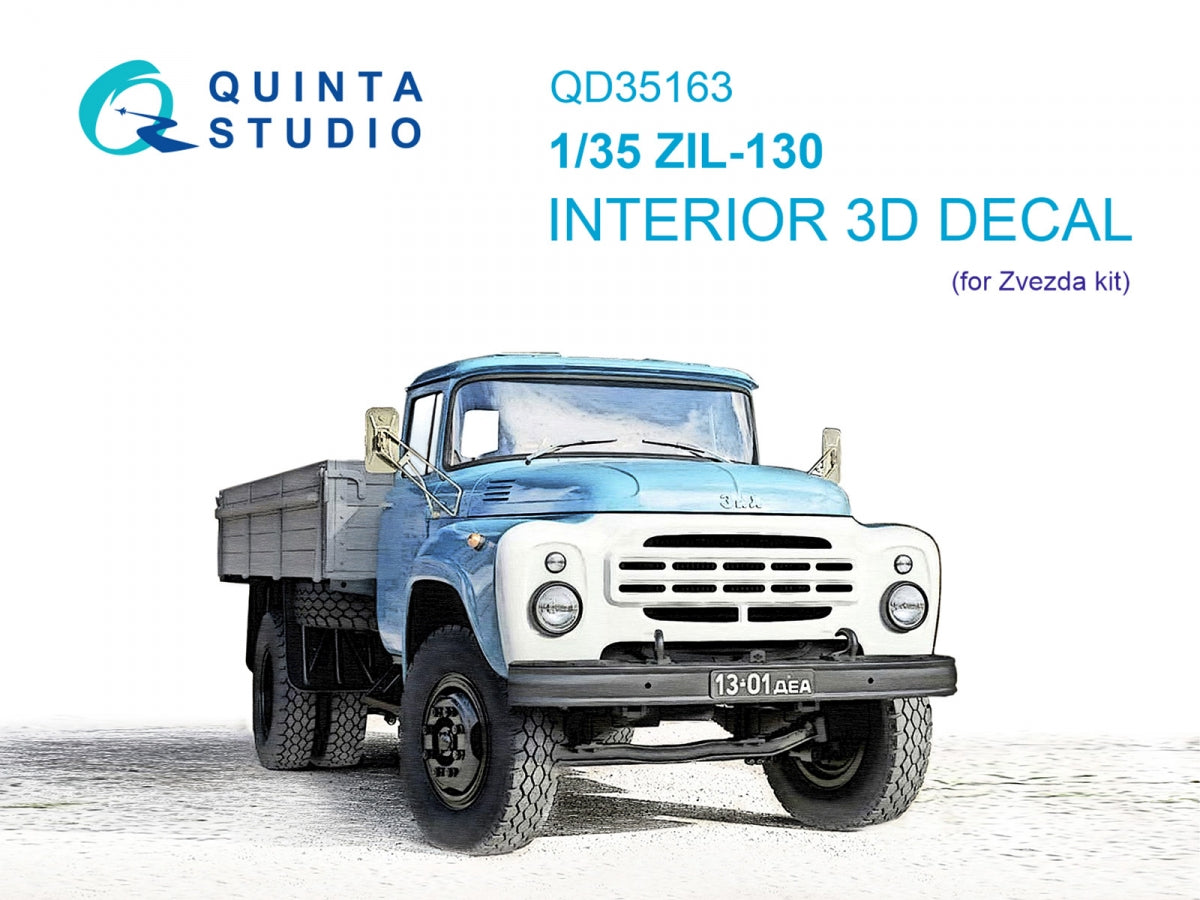 Quinta Studio QD35163 ZiL-130 3D-Printed & coloured Interior on decal paper (Zvezda) 1/35