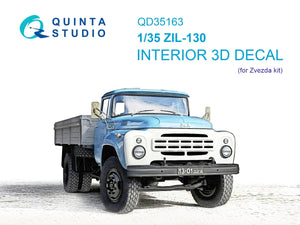 Quinta Studio QD35163 ZiL-130 3D-Printed &amp;amp; coloured Interior on decal paper (Zvezda) 1/35