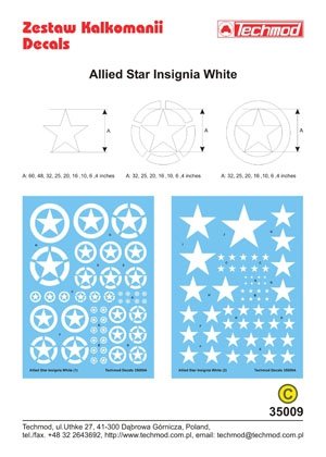 Techmod 35009 - Allied Star Insignia White 1/35 – immagine 2