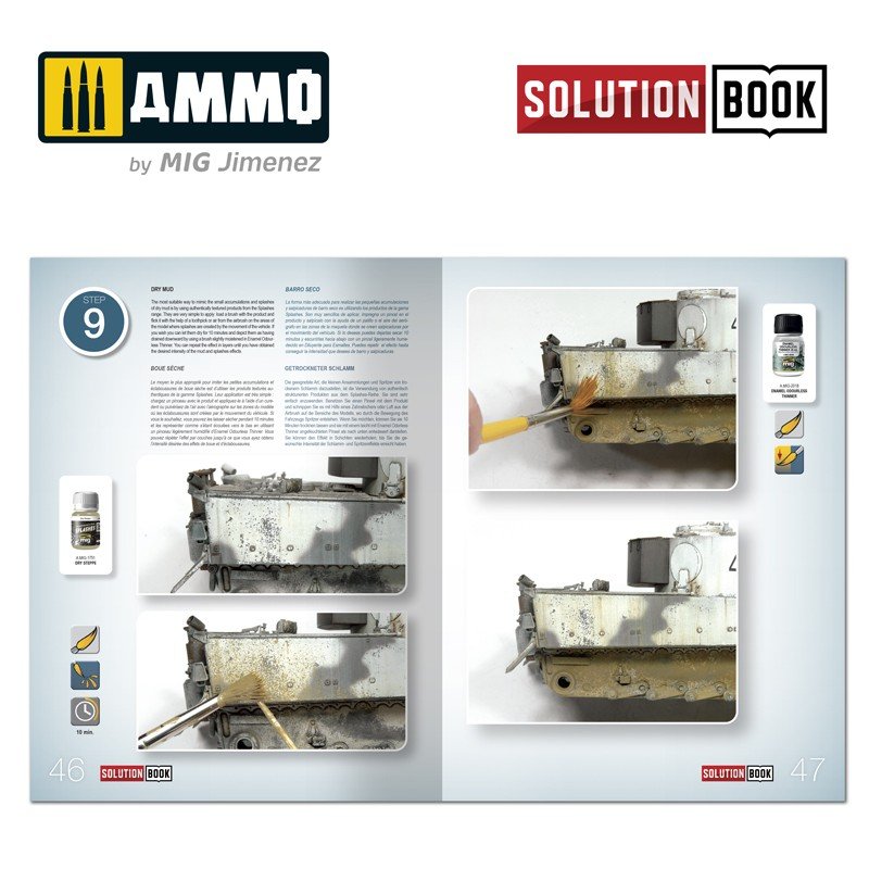 AMMO of Mig Jimenez 6601 How to paint WWII German winter vehicles (Solution book) Multilingual – zdjęcie 6
