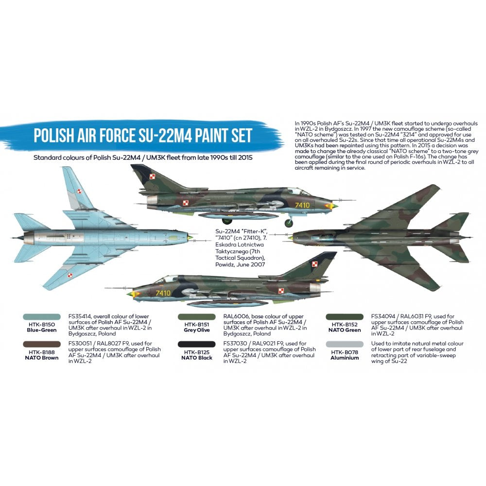 Hataka HTK-BS47 Polish Air Force Su-22M4 paint set (6x17ml) – image 2