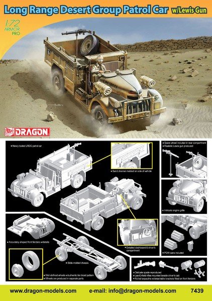 Dragon 7439 Long Range Desert Group Patrol Car w/Lewis Gun 1/72