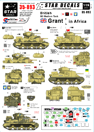 Star Decals 35-893 British M3 Grant in Africa 1/35