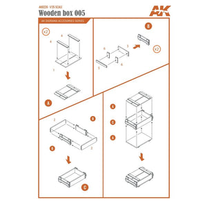 AK Interactive AK8226 LASER CUT WOODEN BOX 005 (9 UNITS) – zdjęcie 4