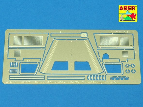 Aber 35116 SD.Kfz. 11 Vol.2 ensemble supplémentaire de pare-soleil et de capot moteur (AFV) (1/35)