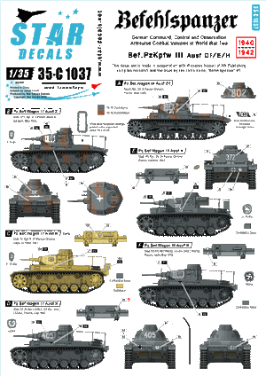 Star Decals 35-C1037 Befehlspanzer # 2 1/35