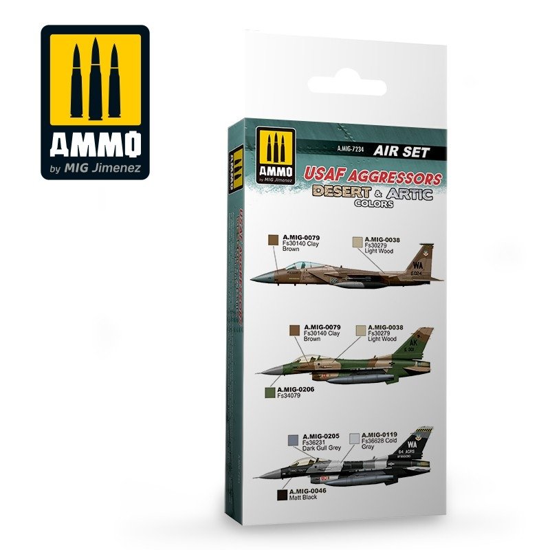 AMMO of Mig Jimenez 7234 USAF AGGRESSORS DESERT &amp;amp; ARTIC COLORS SET 6x17ml – image 2