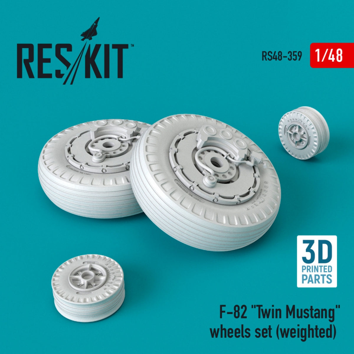 RESKIT RS48-0359 F-82 "Twin Mustang" (weighted) wheels set 1/48