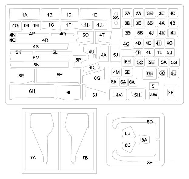 Omask 17005 P-51D masks for panels (for Tamiya) 1/72
