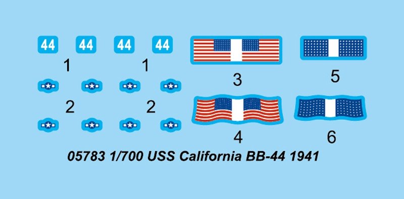 Trumpeter 05783 USS California BB-44 1941 1/700 – zdjęcie 5