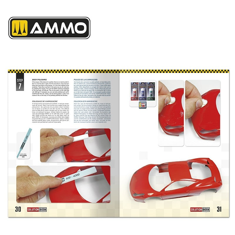 AMMO of Mig Jimenez 6604 SOLUTION BOOK 24 – How to Paint and Lacquer scale cars (Multilingual Book) – zdjęcie 5