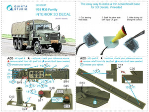 Quinta Studio QD35037 M35 Family 3D-Printed &amp;amp; colored Interior on decal paper (AFV club) 1/35 – image 6