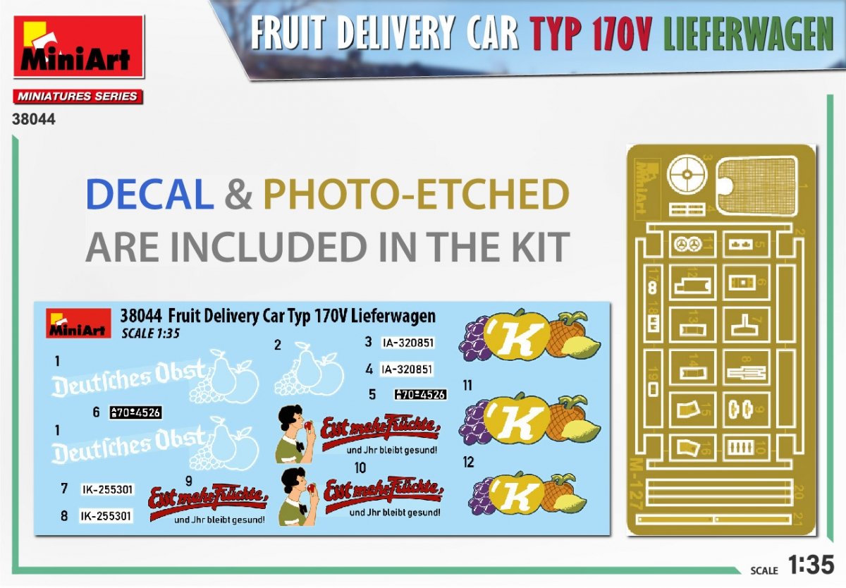 MiniArt 38044 FRUIT DELIVERY VAN TYP 170V LIEFERWAGEN 1/35 – image 2