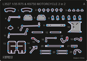 Great Wall Hobby L3527 WWII German Motorcycle R75 &amp;amp; KS750 2 in 2 1/35 – zdjęcie 3