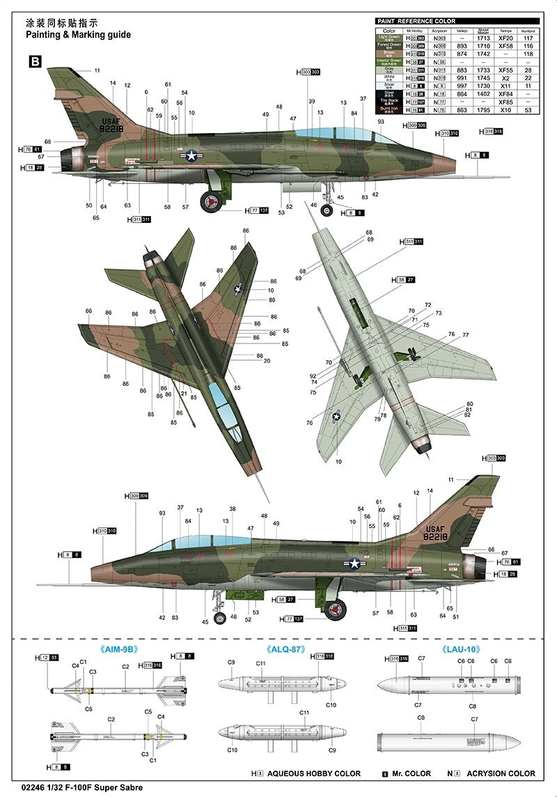 Trumpeter 02246 F-100F Super Sabre 1/32 – zdjęcie 17
