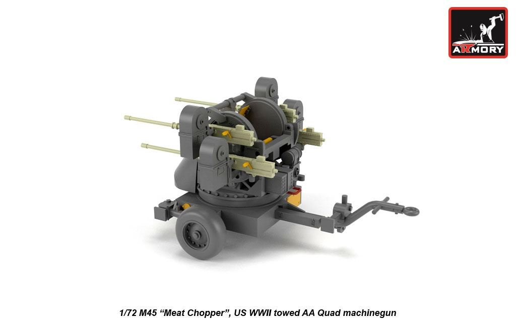 Armory Models 72239 M45 Quadmount, US WWII 4x 12.7mm M2HB Turret on M20 trailer 1/72 – zdjęcie 4